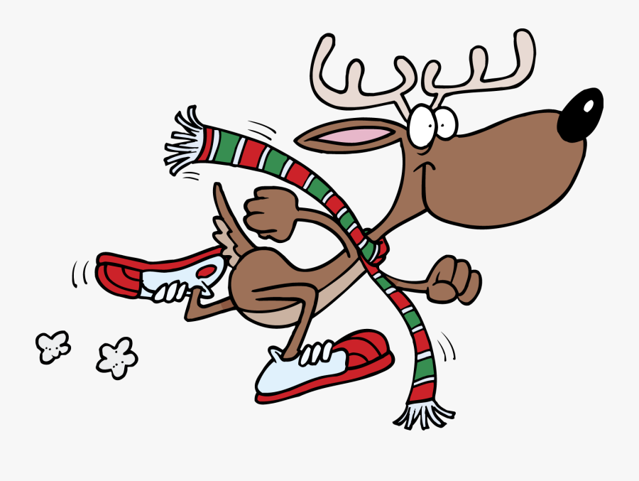 Christmas Fun Run Clipart Christmas - Running Reindeer, Transparent Clipart