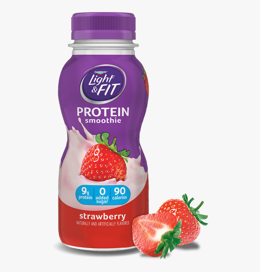Strawberry Protein Smoothie Light - Light And Fit Yogurt Drink, Transparent Clipart