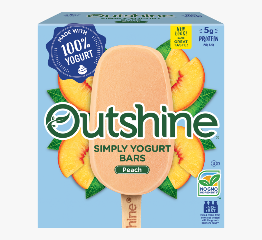 Outshine Peach Simply Yogurt Bars - Yogurt Peach Ice Cream Bars, Transparent Clipart