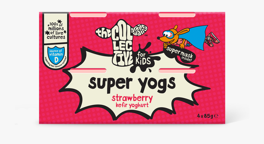 Strawberry Super Yogs 4x85g - Label, Transparent Clipart