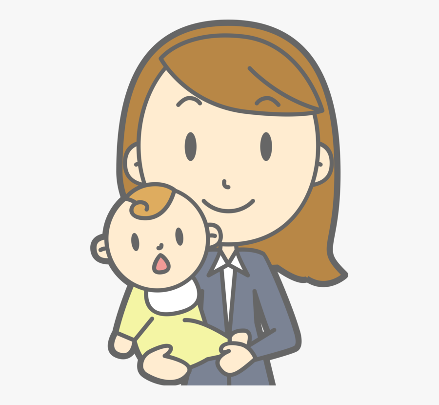 Pleased,cheek,fictional Character - Mom And Baby Vector, Transparent Clipart