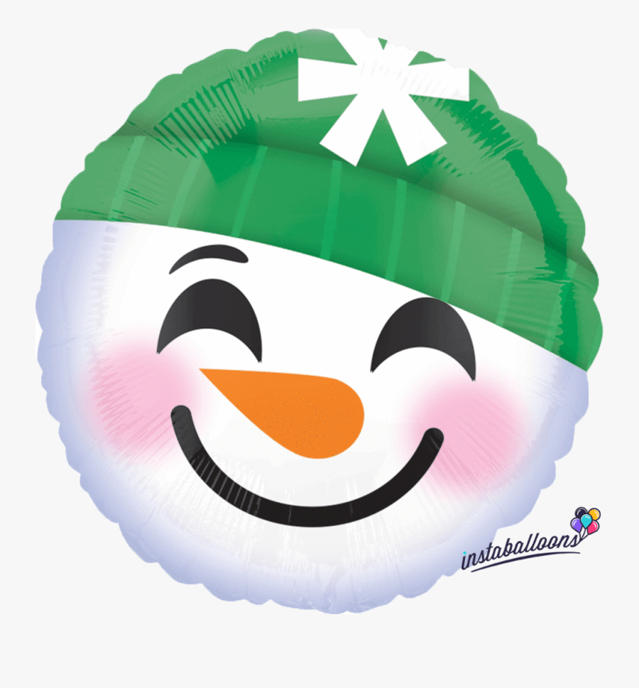 Snowman - Snowman Face On Round, Transparent Clipart