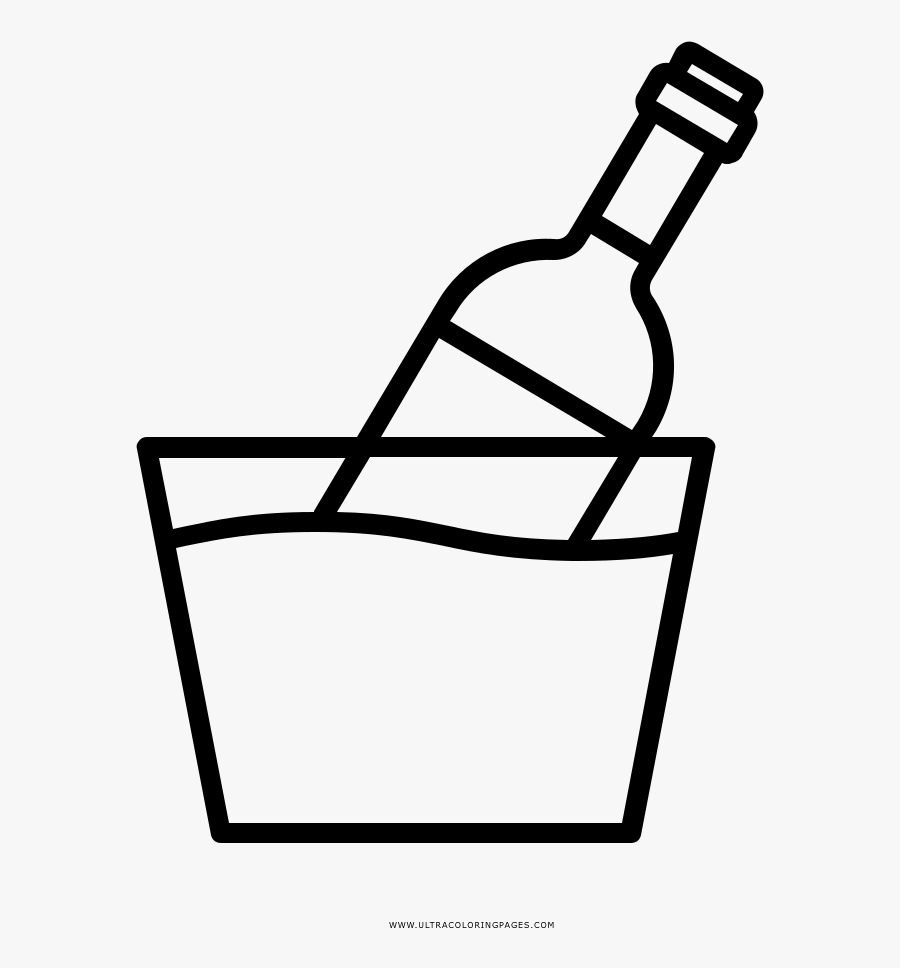 Wine Bottles Coloring Page - Line Art, Transparent Clipart