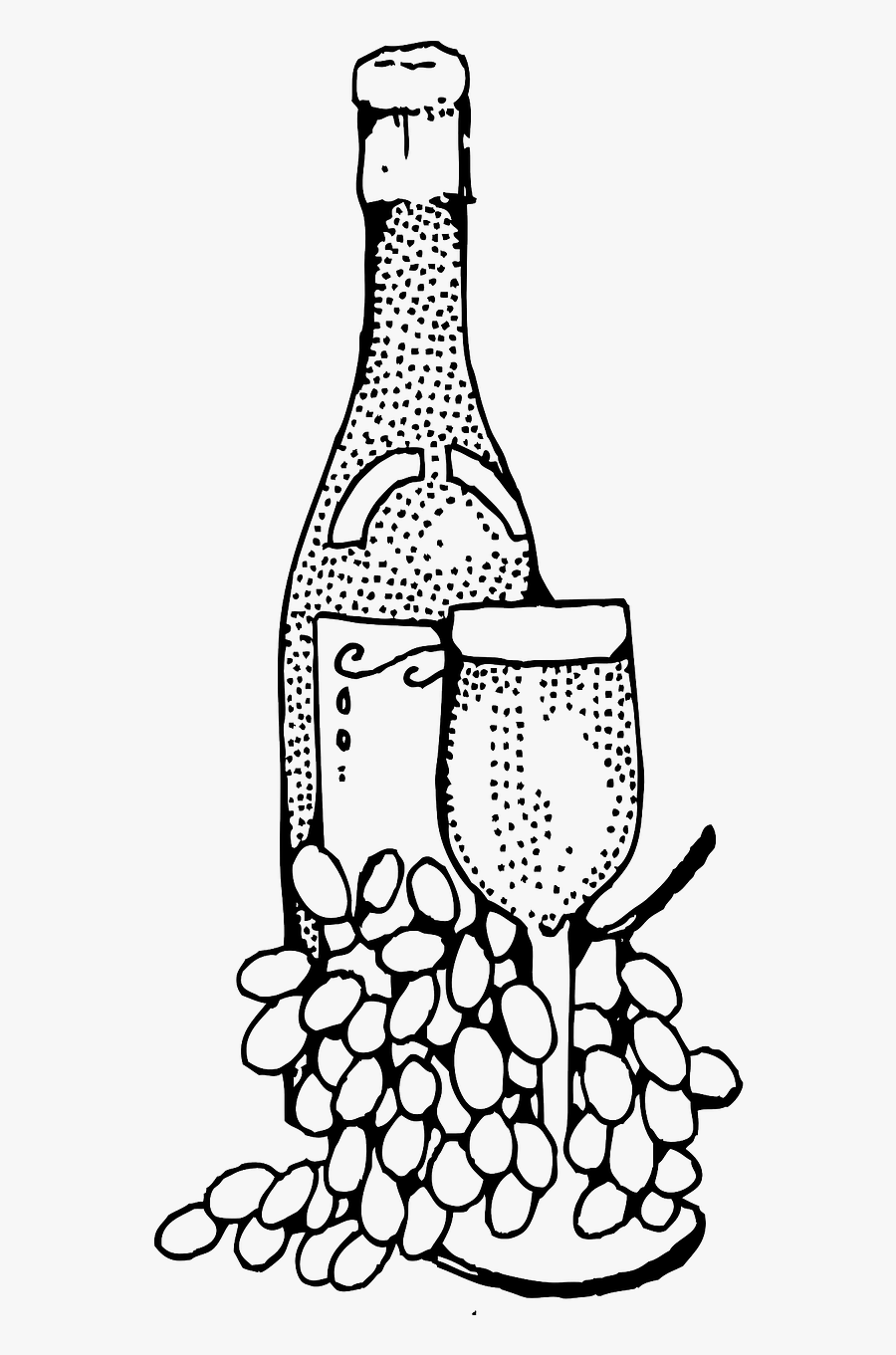 Wine Clipart Black And White, Transparent Clipart