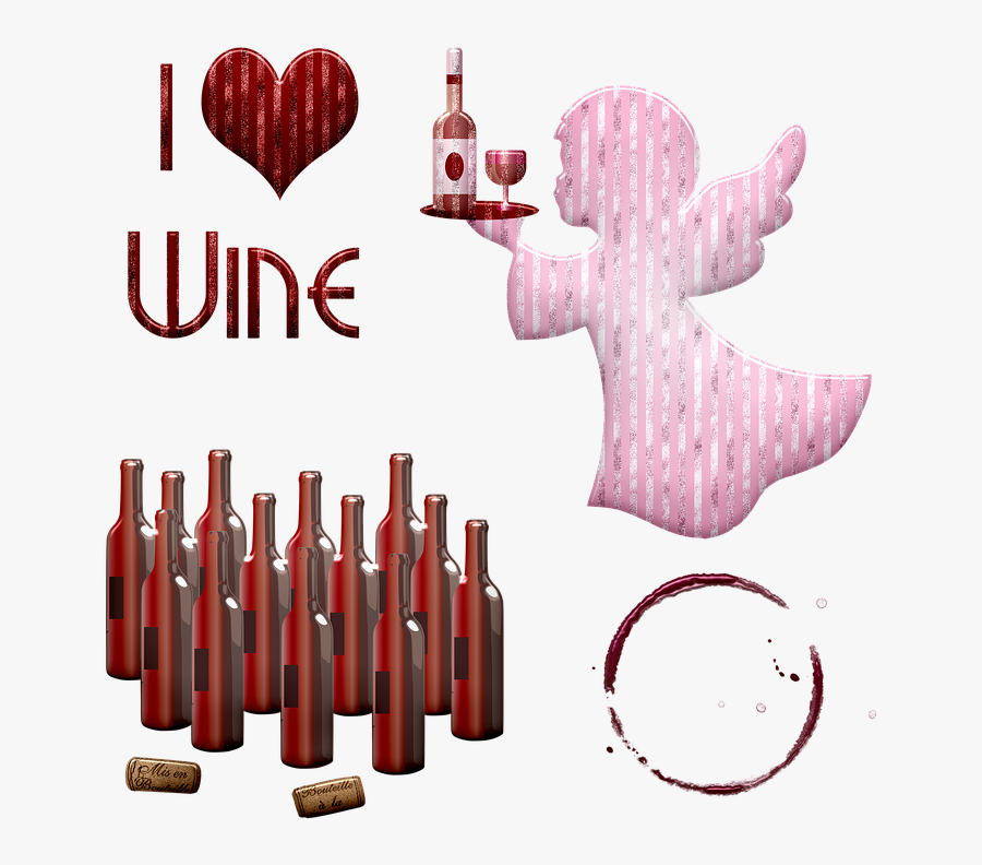 Wine Bottles, Wine, Wine Angel, Wine Stain, Pink Angle, Transparent Clipart