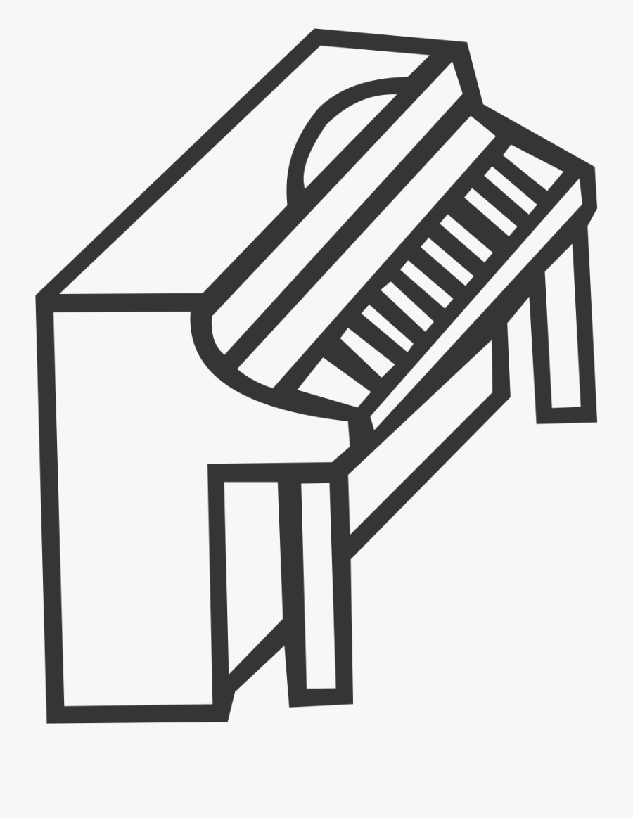 Piano - Line Art, Transparent Clipart