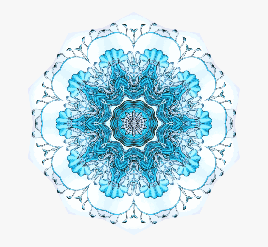 Blue,turquoise,flower - Circle, Transparent Clipart