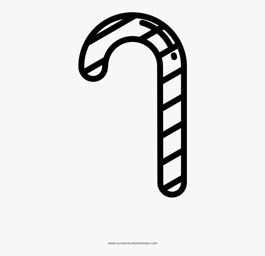 Candy Cane Coloring Page, Transparent Clipart