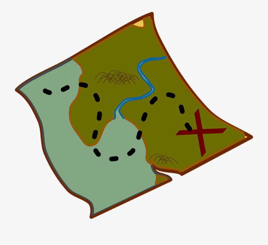 A Treasure Map - Cartoon Map Transparent Background, Transparent Clipart