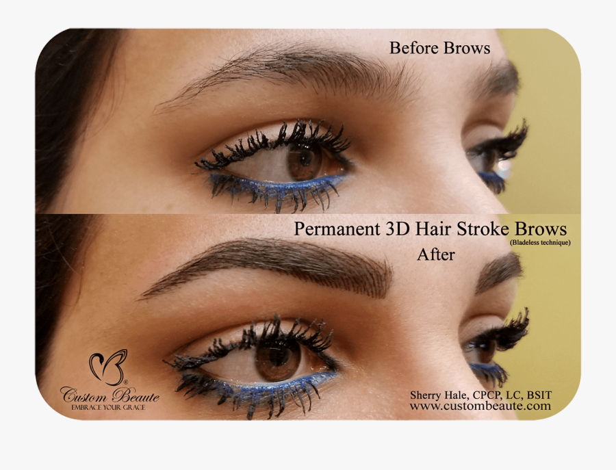 Clip Art Permanent Brows In Amherst - Hair Stroke Eyebrows Vs Microblading, Transparent Clipart