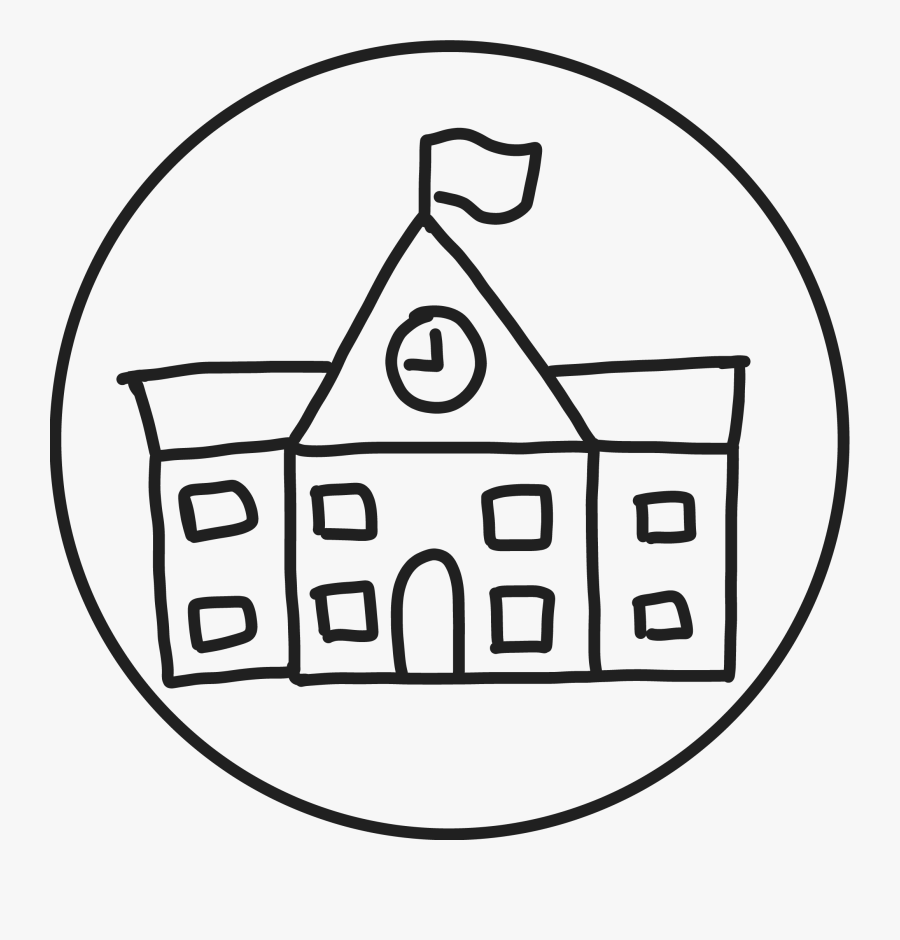 School Icon - Clipart Symbol Vector Line Vector Thin Line School, Transparent Clipart