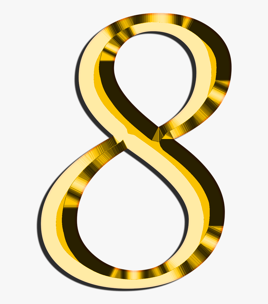 Number 6 Clipart Golden - Transparent Number 8 Gold Png, Transparent Clipart