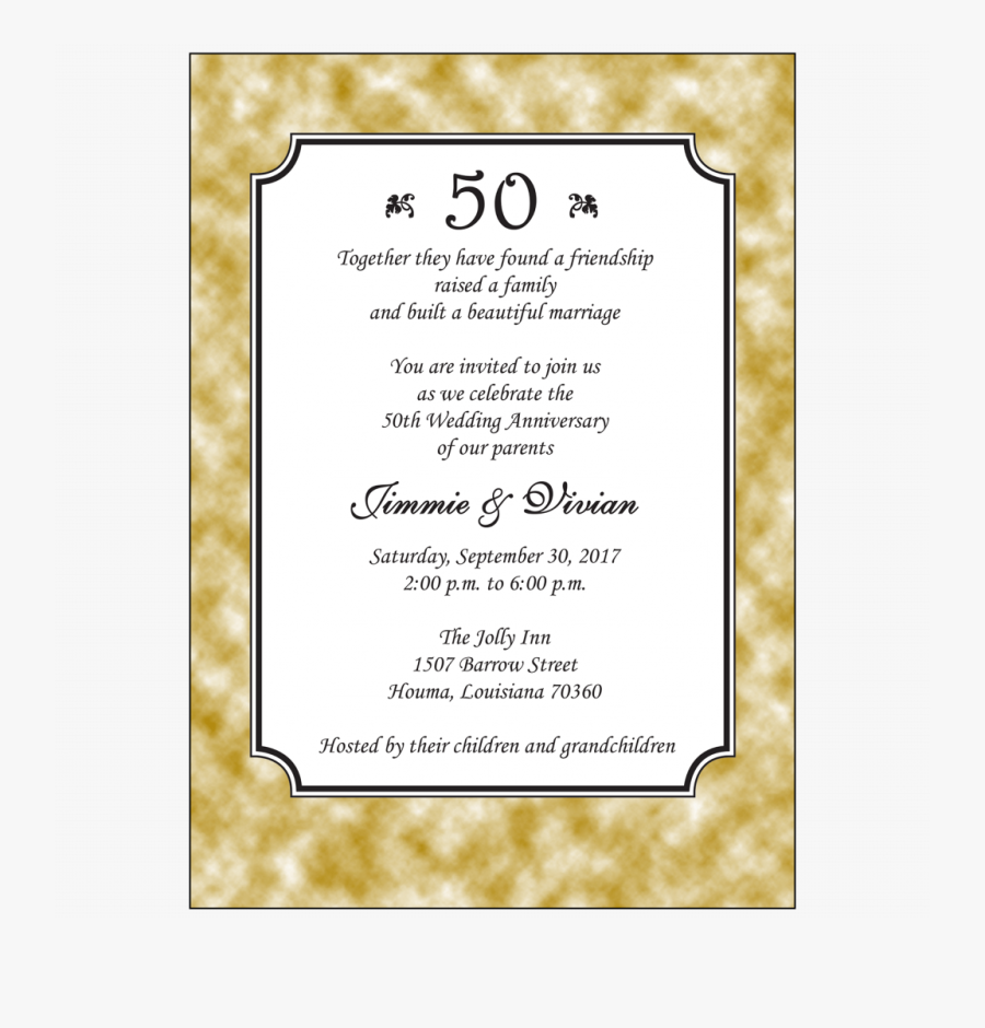 Anniversary Party Invitation Style Ap 033 First Wedding - 50th Anniversary Invitations We Still Do, Transparent Clipart