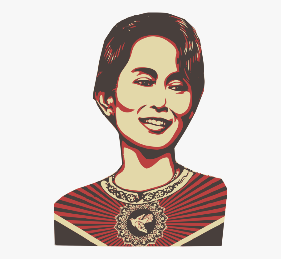Visual Arts,head,art - Aung San Suu Kyi Transparent, Transparent Clipart
