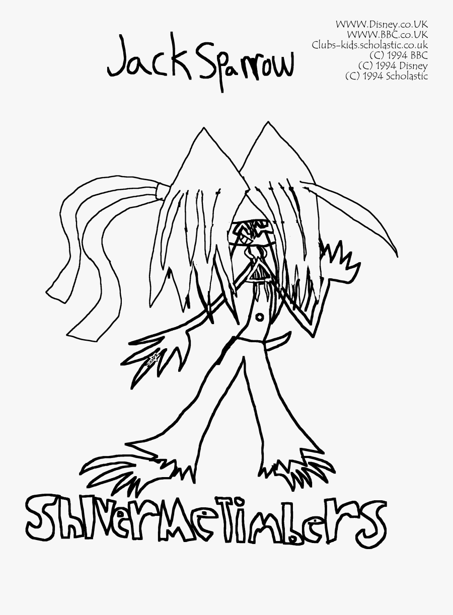 Jack Sparrow Coloring Page - Cartoon, Transparent Clipart