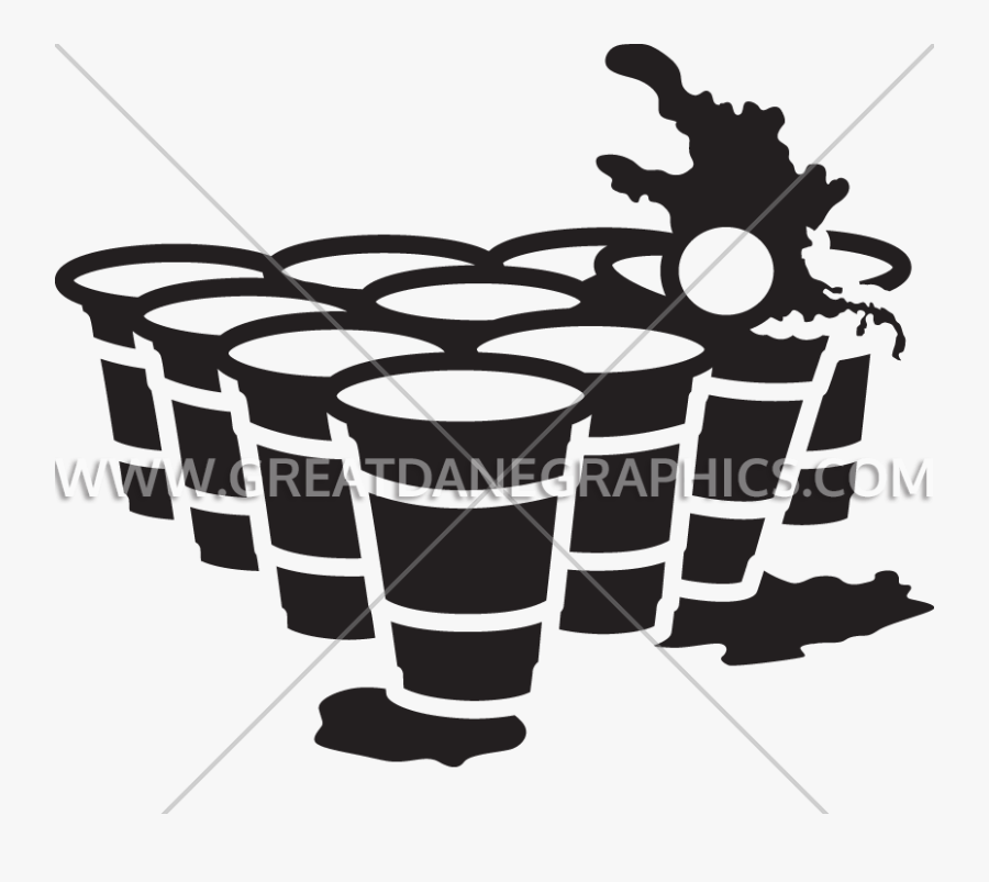 Clipart Beer Black And White - Beer Pong Cups Vector, Transparent Clipart