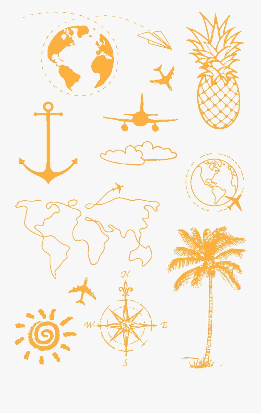 Временное Тату Набор Путешевствинника В Золоте - Illustration, Transparent Clipart