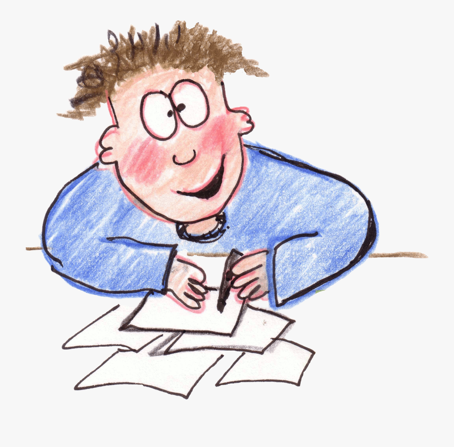 Kid Writing Png - Boy Writing A Poem, Transparent Clipart