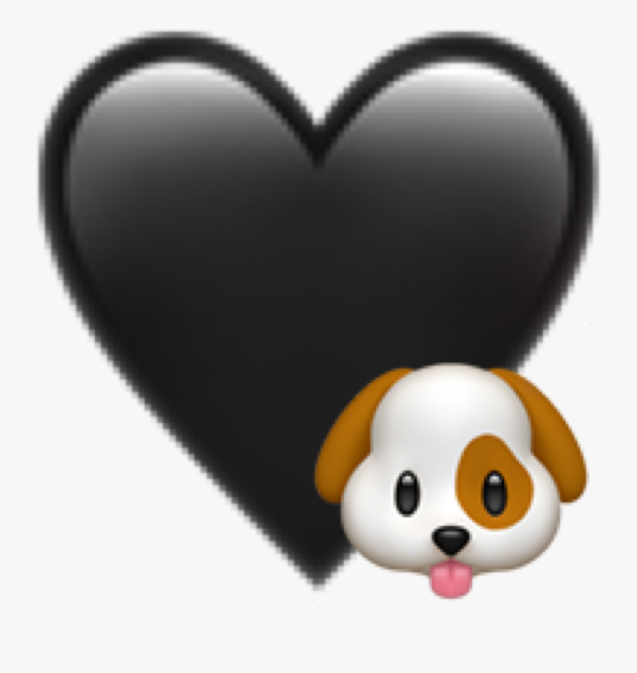 Dog Emoji - Emoji Whatsapp Cuore Nero, Transparent Clipart