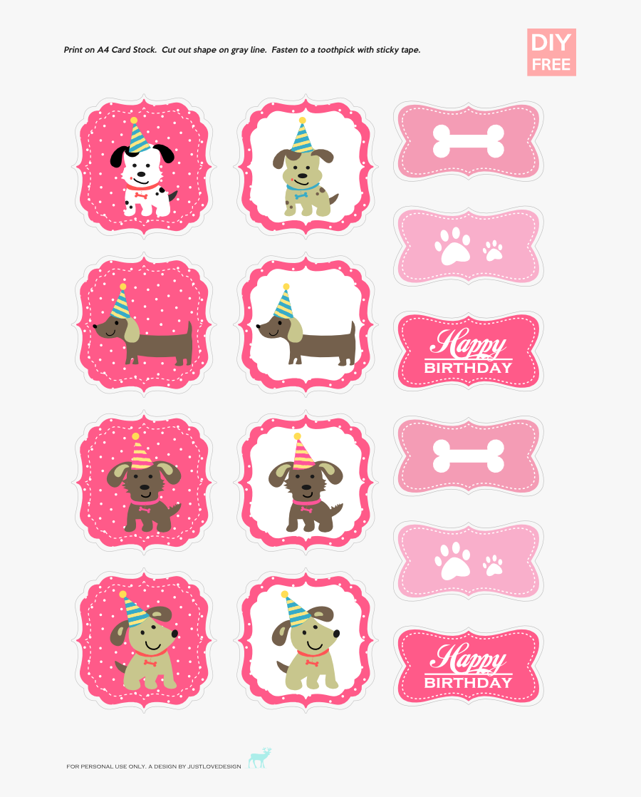 Puppy Toppers - Hello Kitty Toppers For Cupcakes, Transparent Clipart