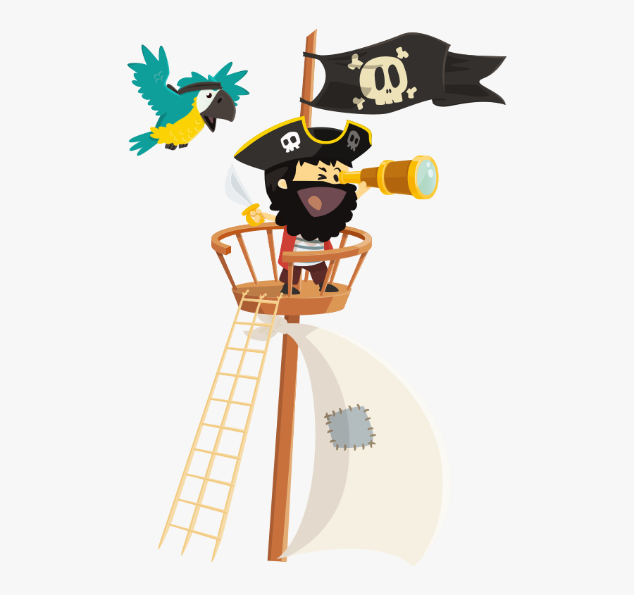Piracy Photography Illustration - Pirate Telescope Cartoon, Transparent Clipart