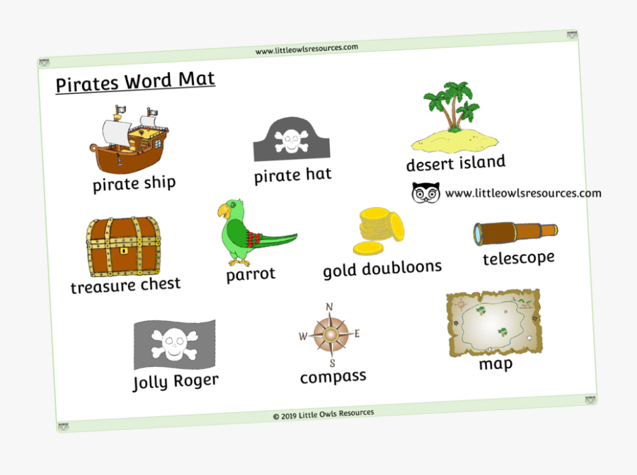 Pirates Word Mat Cover - Illustration, Transparent Clipart