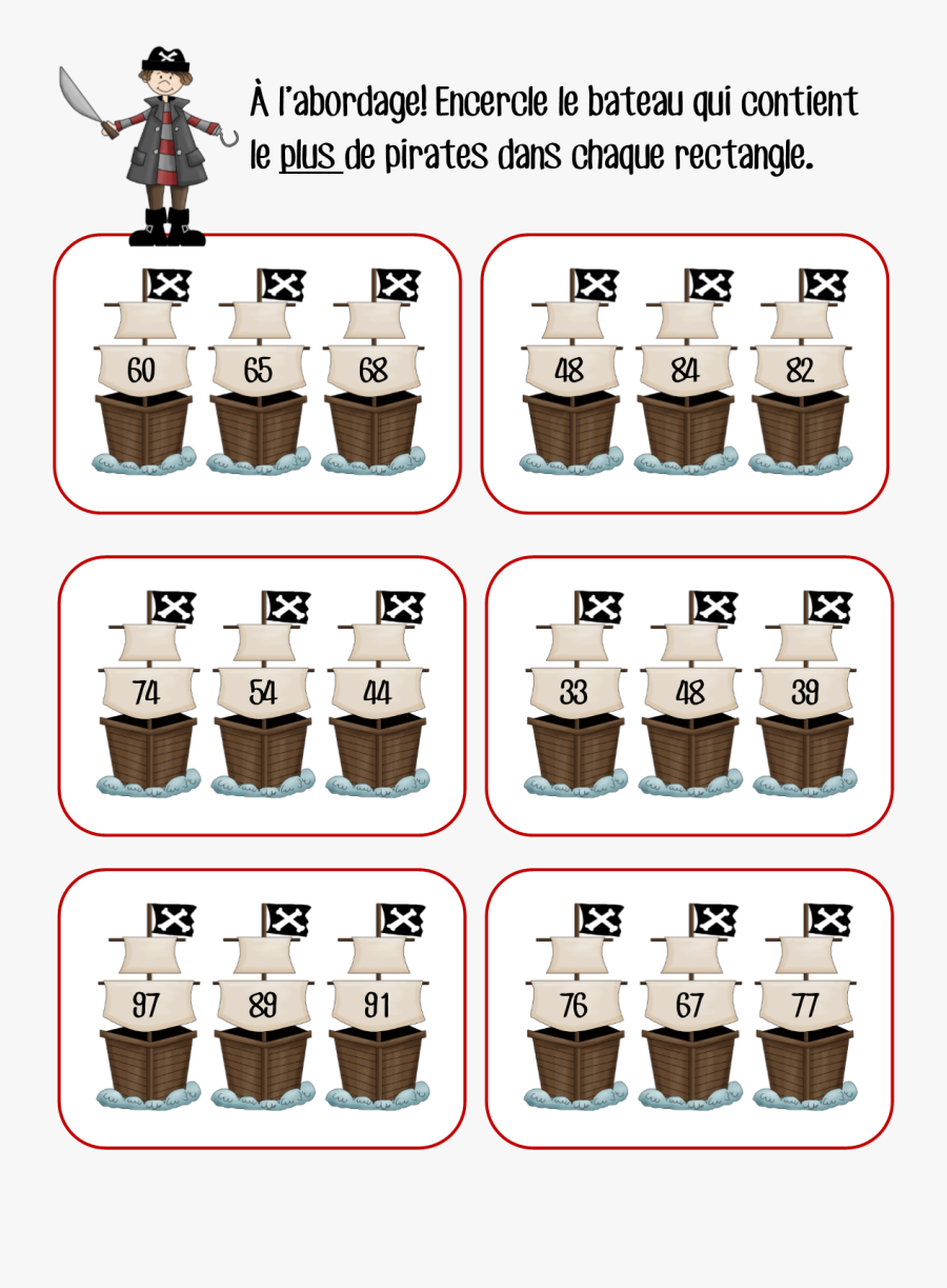 Carte À Compter Pirate, Transparent Clipart