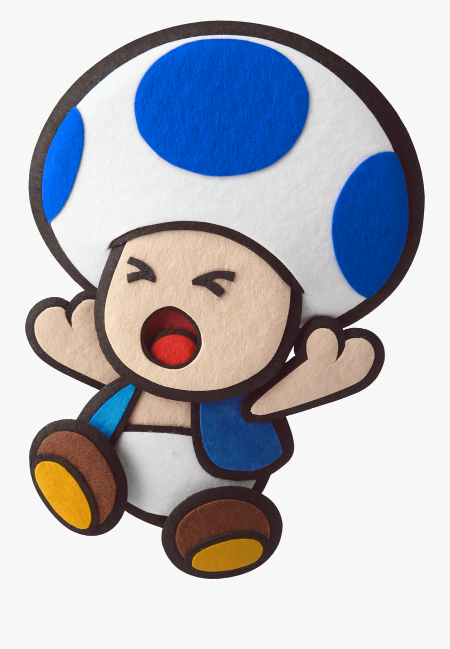 Paper Mario Blue Toad Png, Transparent Clipart