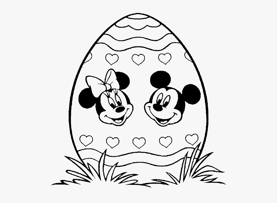Mickey Mouse Easter Colouring, Transparent Clipart