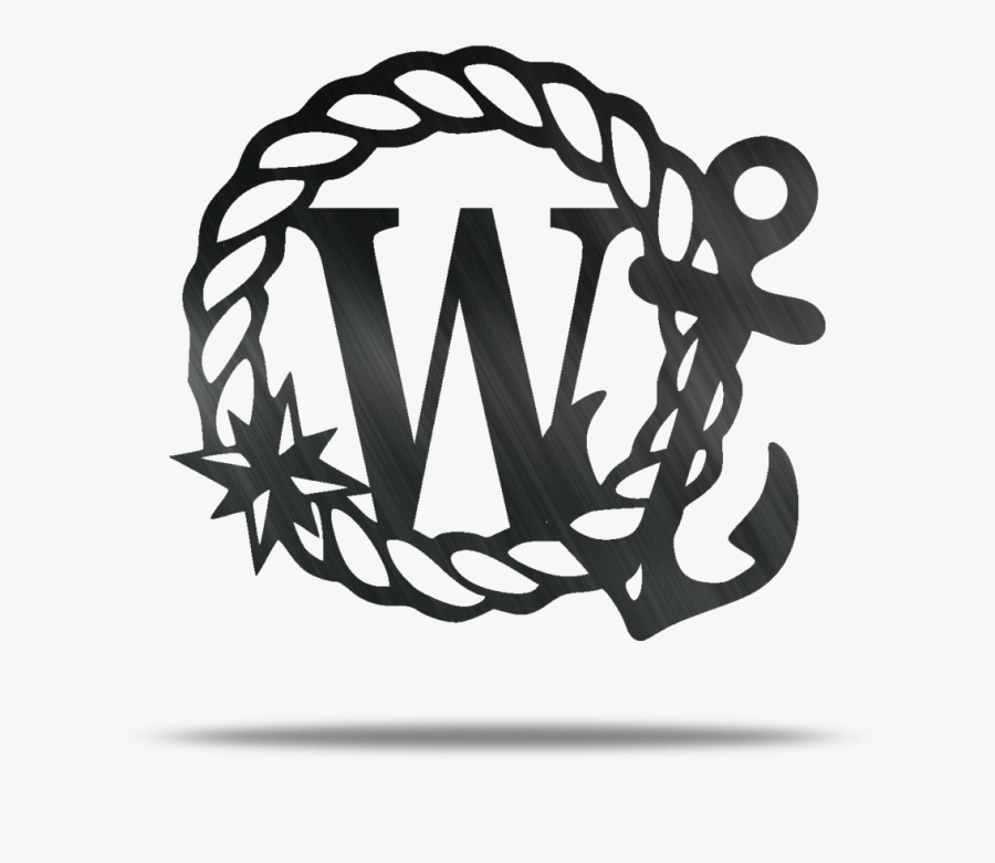 Anchor Rope Personizable Metal Wall Art - Nautical Monogram, Transparent Clipart