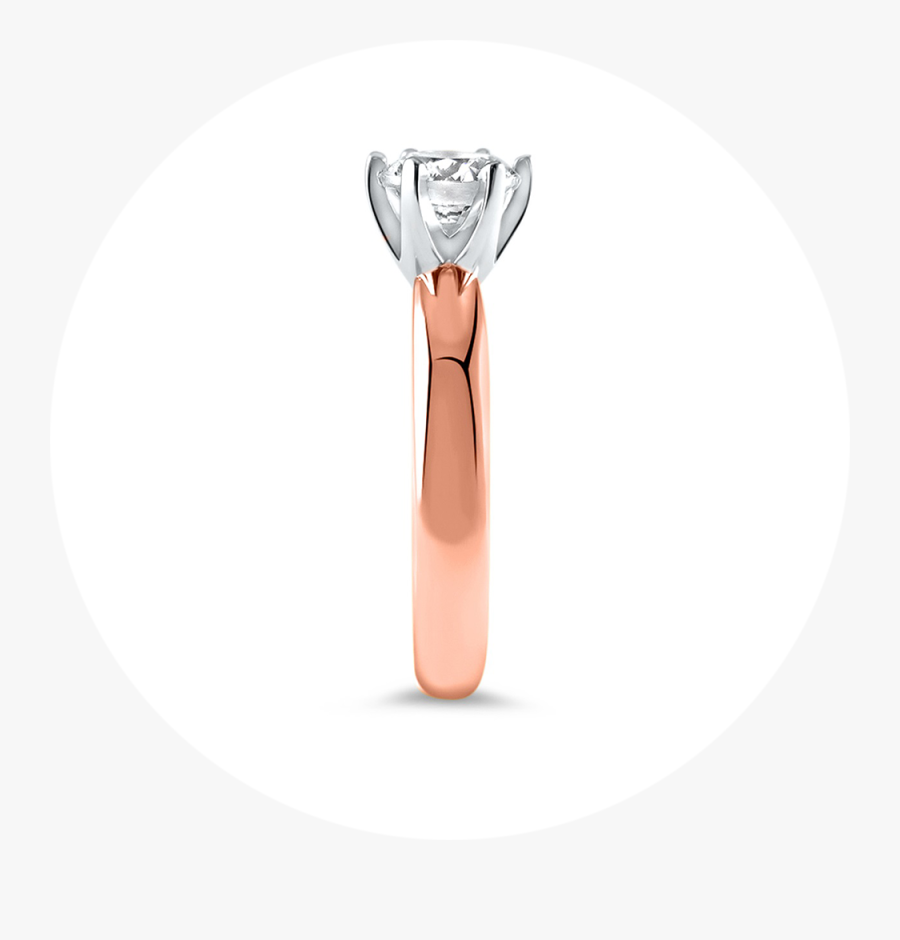 Rose Gold 6 Prong Tulip Head Forever One Engagement - Illustration, Transparent Clipart