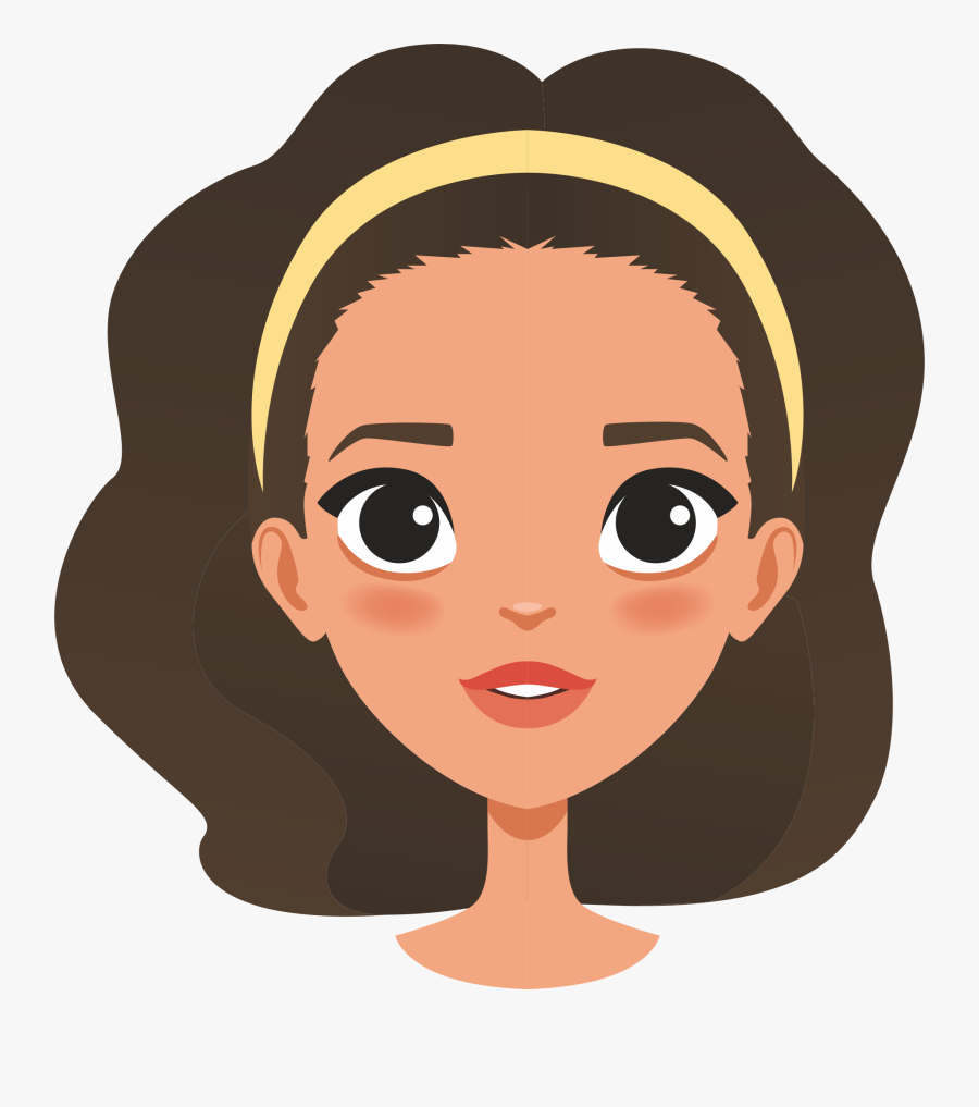 Straight Face * - Smiling Face Woman Face Animation, Transparent Clipart