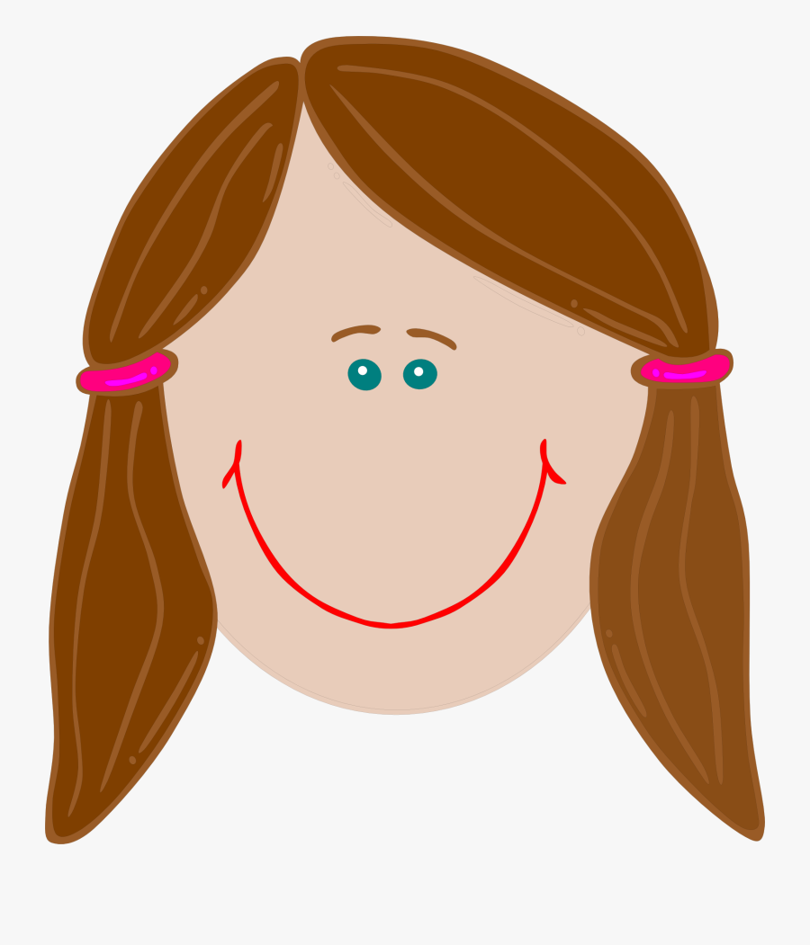 Cartoon Sister Brown Hair, Transparent Clipart