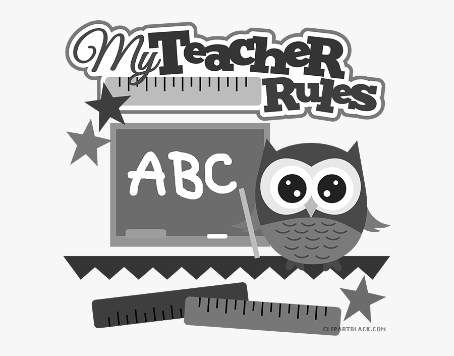 School Clipartblack Com Animal - Black And White Owl Teacher Clipart, Transparent Clipart