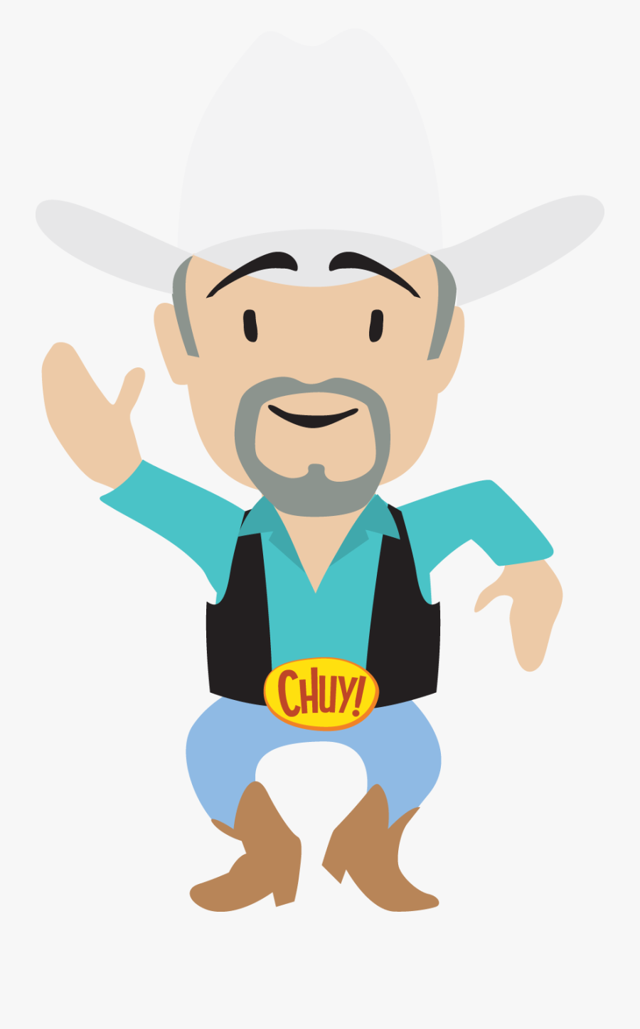 Chuy Aqua Shirt And White Hat - Shirt, Transparent Clipart