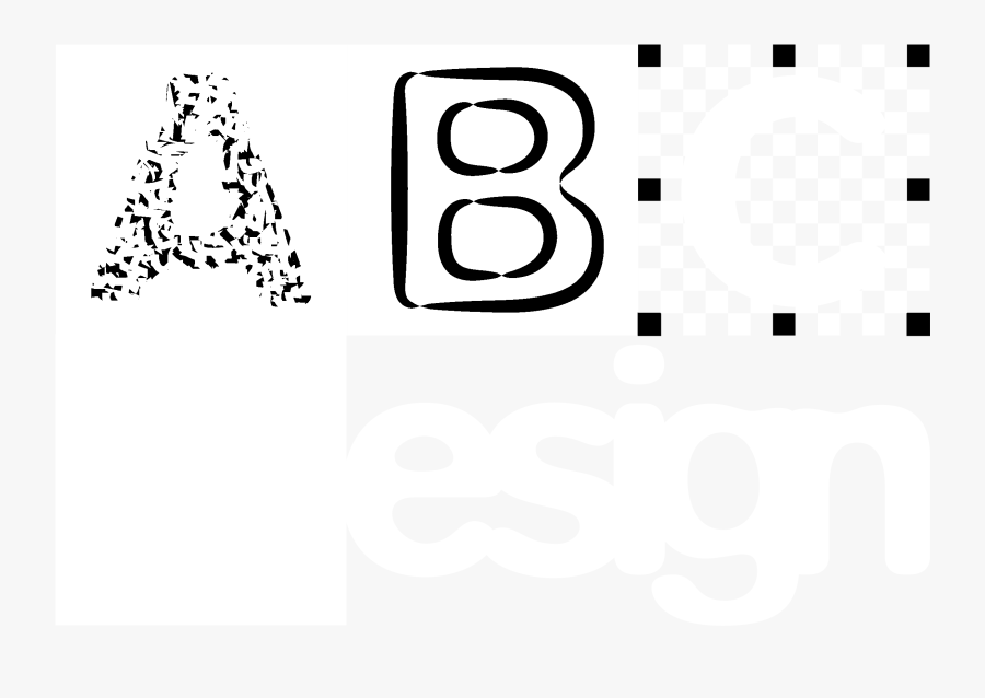 Abc Design Logo Black And White - Line Art, Transparent Clipart