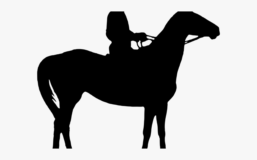 Transparent Unicycle Clipart Black And White - Silueta De Caballo Con Jinete Png, Transparent Clipart
