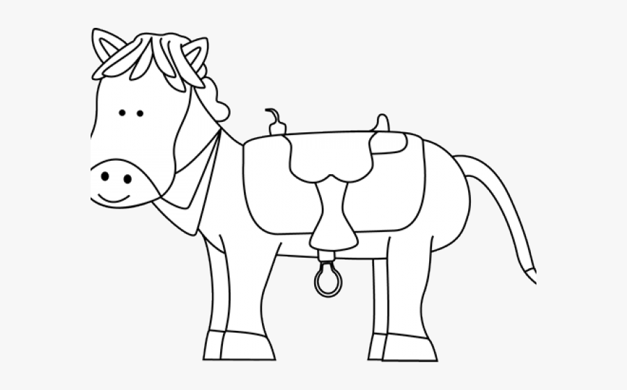Black And White Western Horse Clipart, Transparent Clipart
