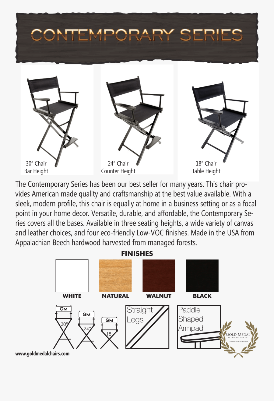 Gold Medal Director"s Chair Catalog Contemporary Page - Vintage Gold Medal Directors Chair, Transparent Clipart