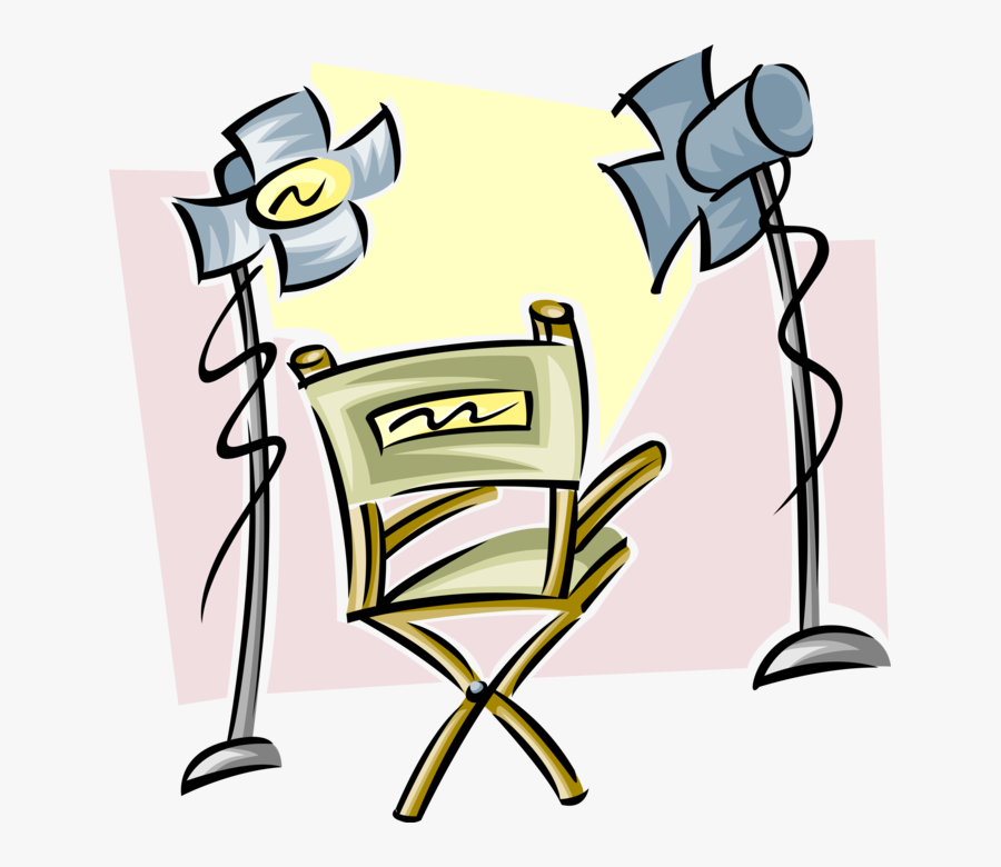 Vector Illustration Of Hollywood Movie Industry Film - Directors Chair Clip Art, Transparent Clipart