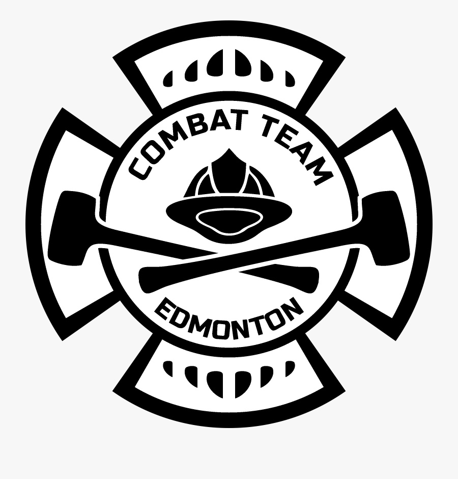 Edmonton Fire Fighter Combat Team Logo Black And White - Button And Needle Logo, Transparent Clipart