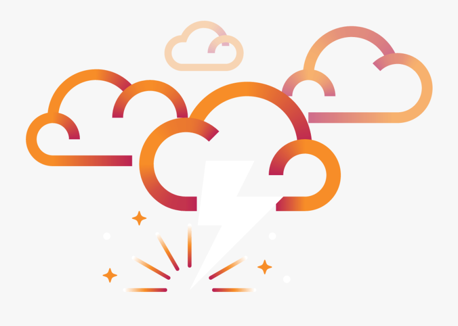 Lightning Striking From A Cloud, Transparent Clipart