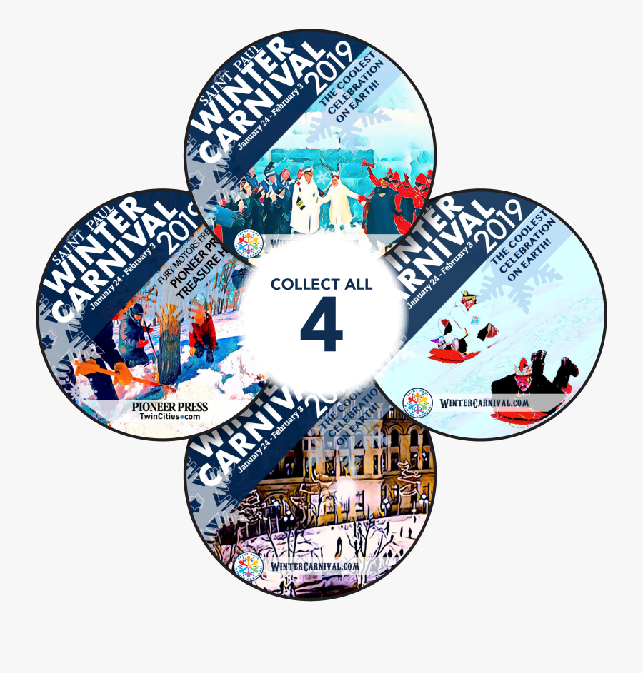 Winter Carnival Buttons 2019, Transparent Clipart
