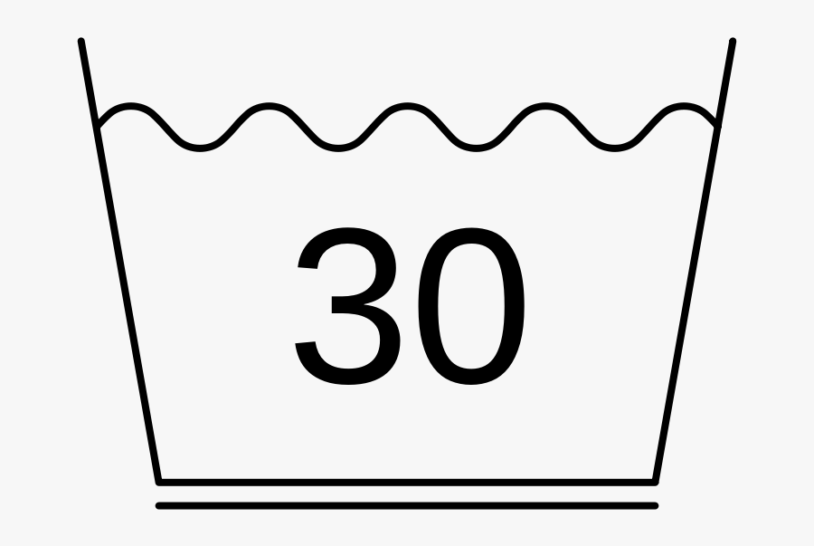 Laundry Symbol Wash 30 Delicate - Wash At 30 Degrees Symbol, Transparent Clipart
