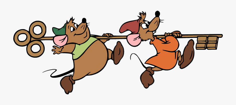 Gus Gus And Jack Carrying Key, Transparent Clipart