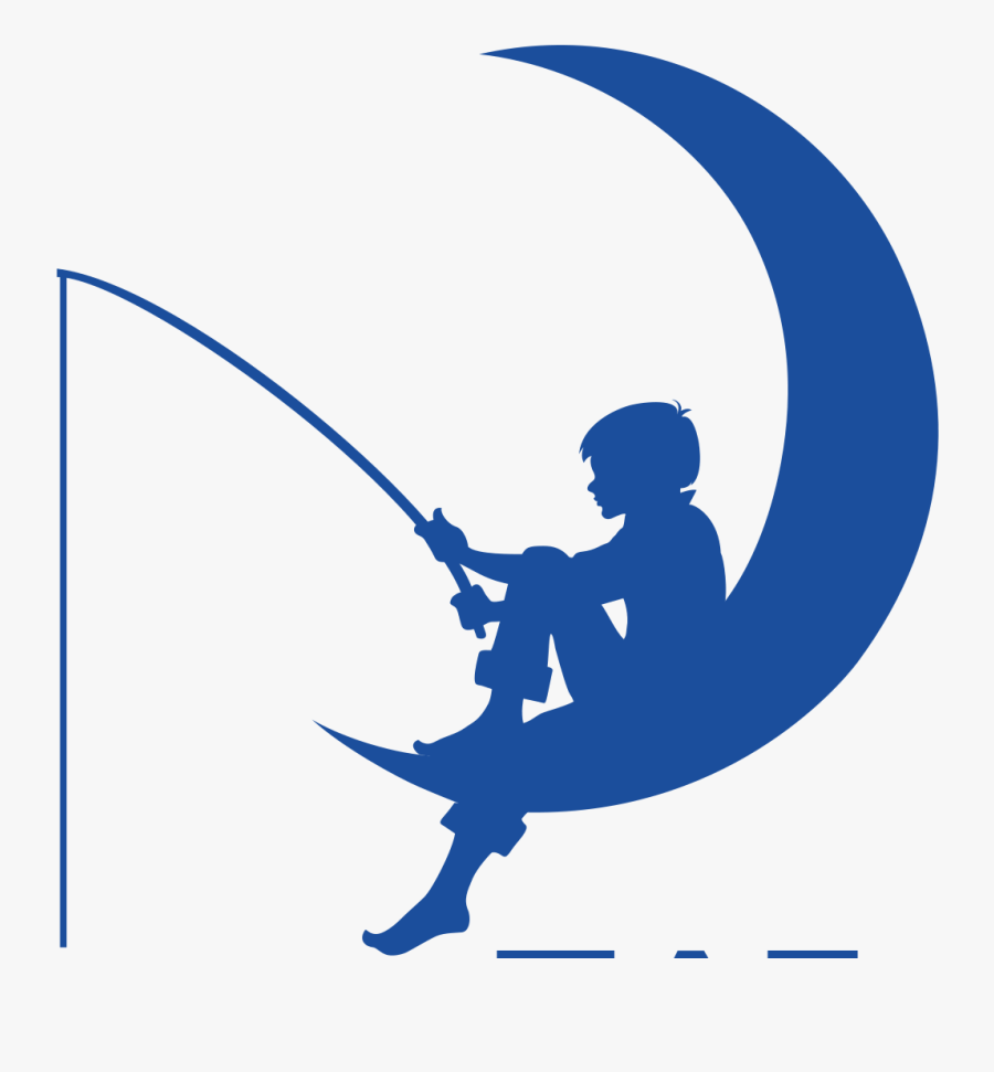 Fishing Clipart Little Boy - Boy On The Moon Fishing, Transparent Clipart