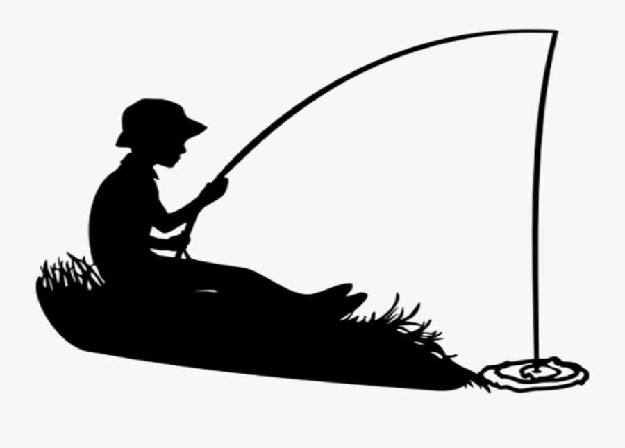 Transparent Fisherman Silhouette Png - Kid Fishing Decal, Transparent Clipart