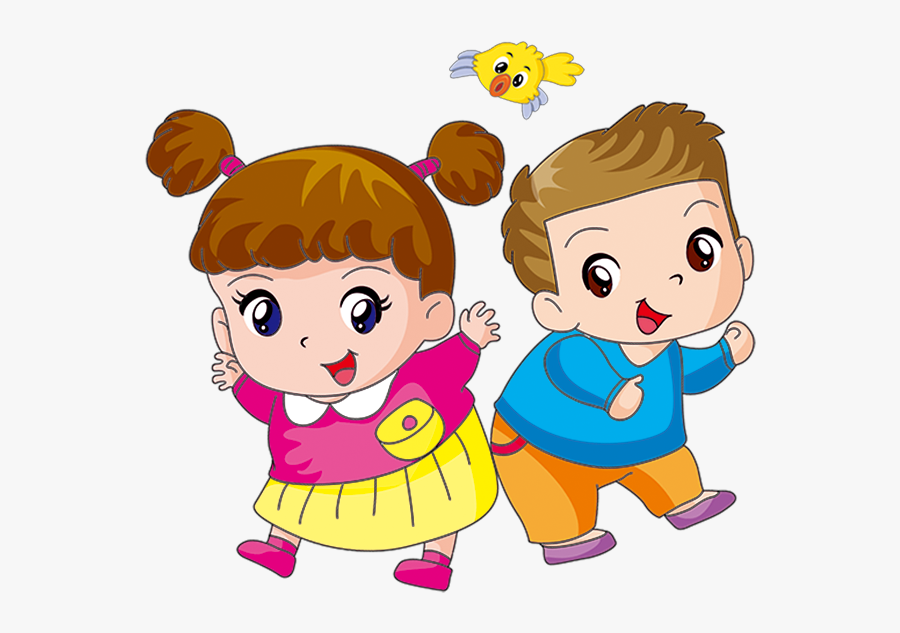 Transparent Brown Hair Clipart Boy - Girl And Boy Cartoon Png, Transparent Clipart
