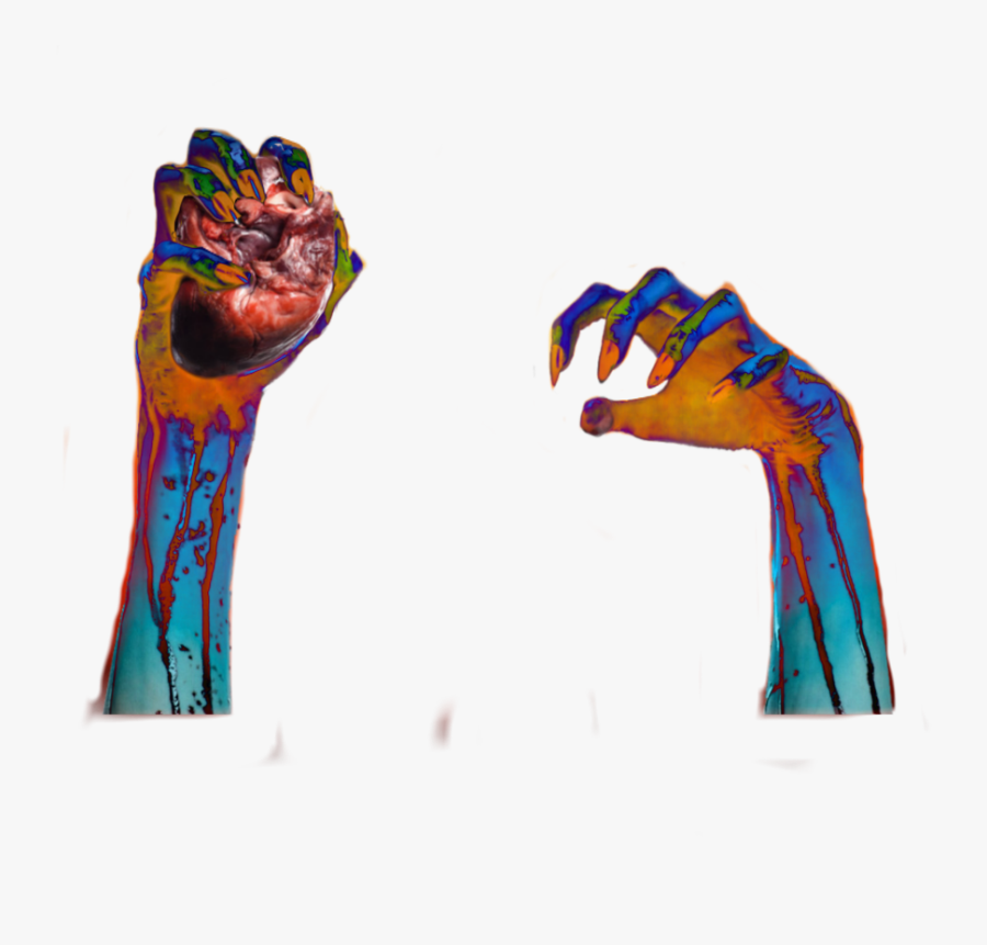 #ftestickers #claws #hands #horror #neon #creepy #colorful - Illustration, Transparent Clipart