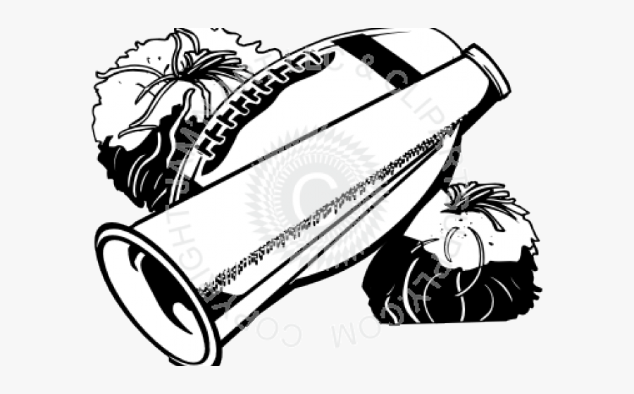 Poms Cliparts - Clip Art Megaphone And Pompoms, Transparent Clipart